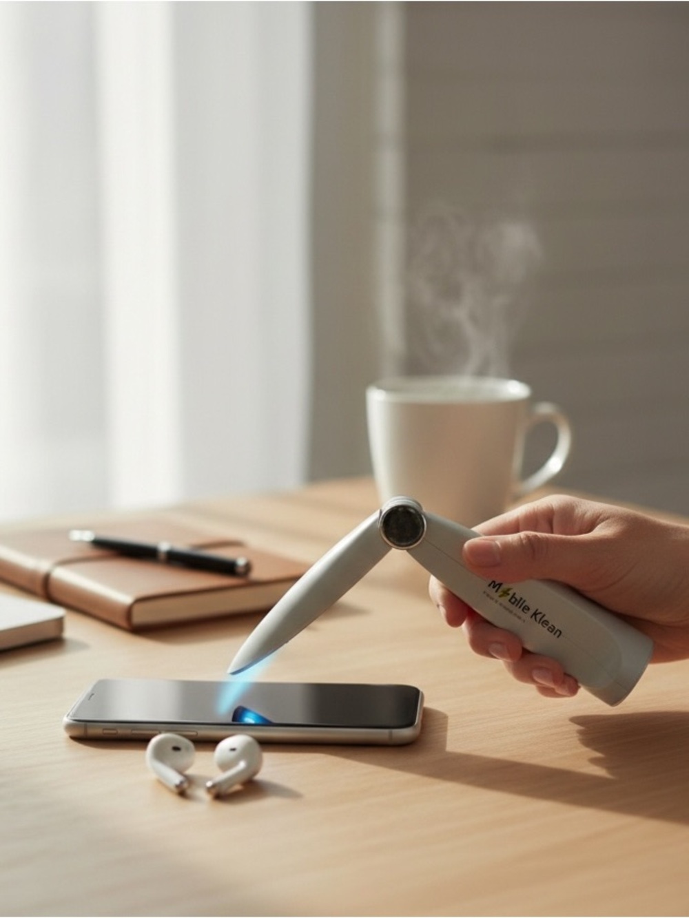 Mobile Klean UV C Sanitizing Wand Unisex OS White New Pocket Portable Cordless